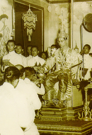 King Bhumibol during his coronation ceremony on May 5 1950