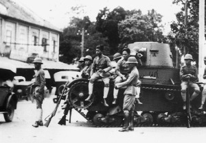 troops on the street after the coup